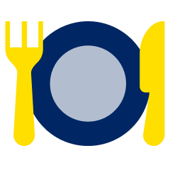 Fork, plate, and knife