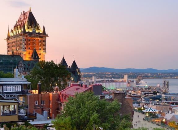 Quebec City, Canada at dusk