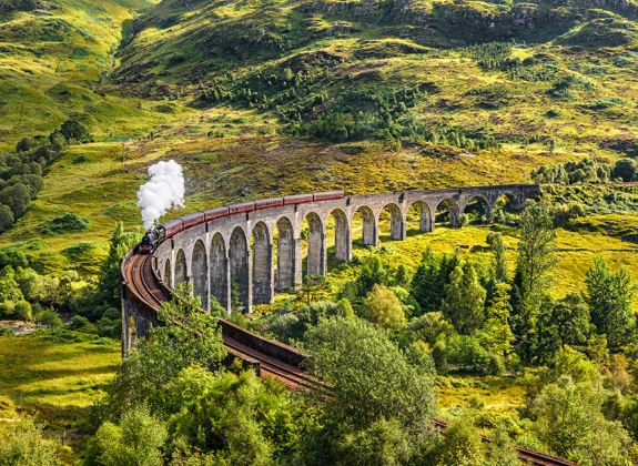 Take in scenic views of Scotland onboard the Jacobite Steam Train with Railbookers