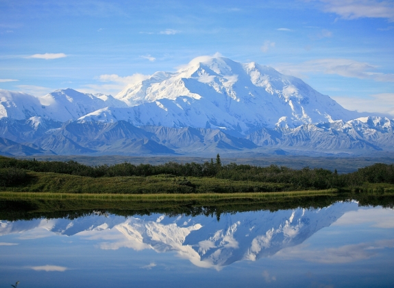 View of the mountain Denali in Denali National Park.