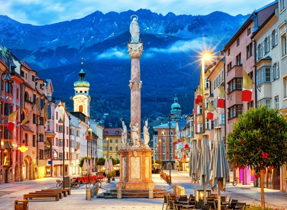 Innsbruck Old town in Alps mountains, Tyrol, Austria