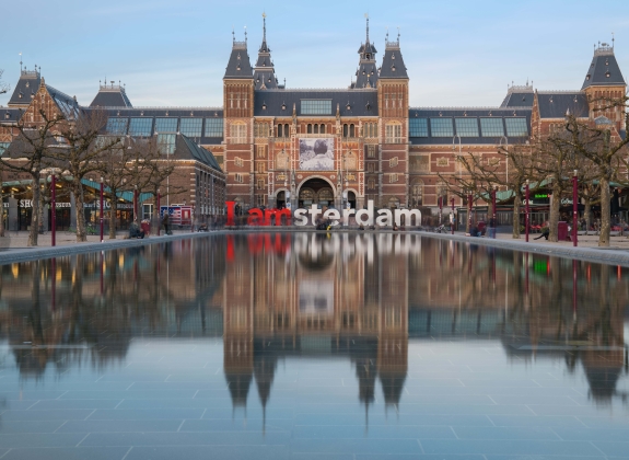 Rijksmuseum with I Amsterdam sign, Holland