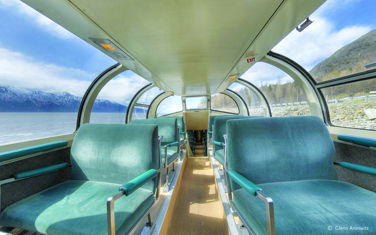 Dome Ceiling in Adventure Class onboard the Alaska Railroad