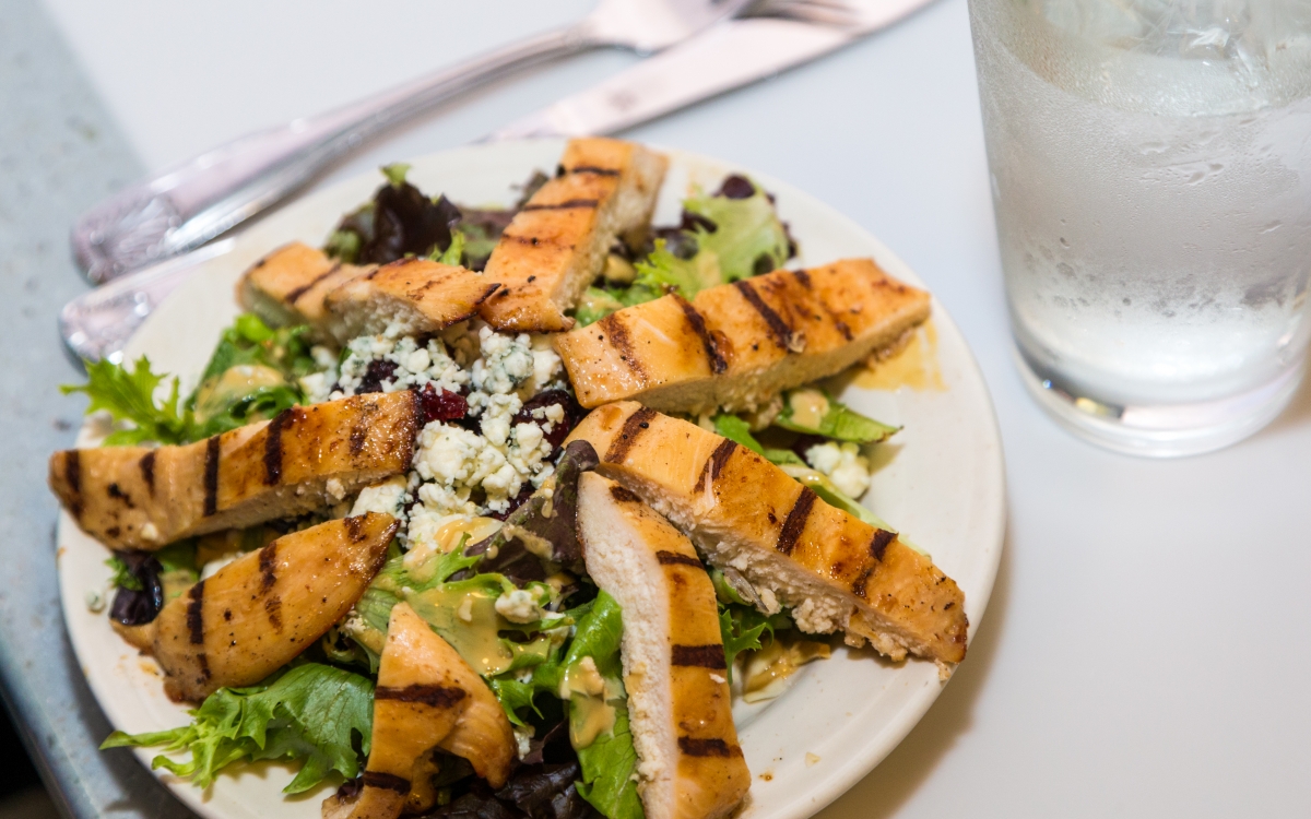chicken salad with onboard dining on the Alaska Railroad