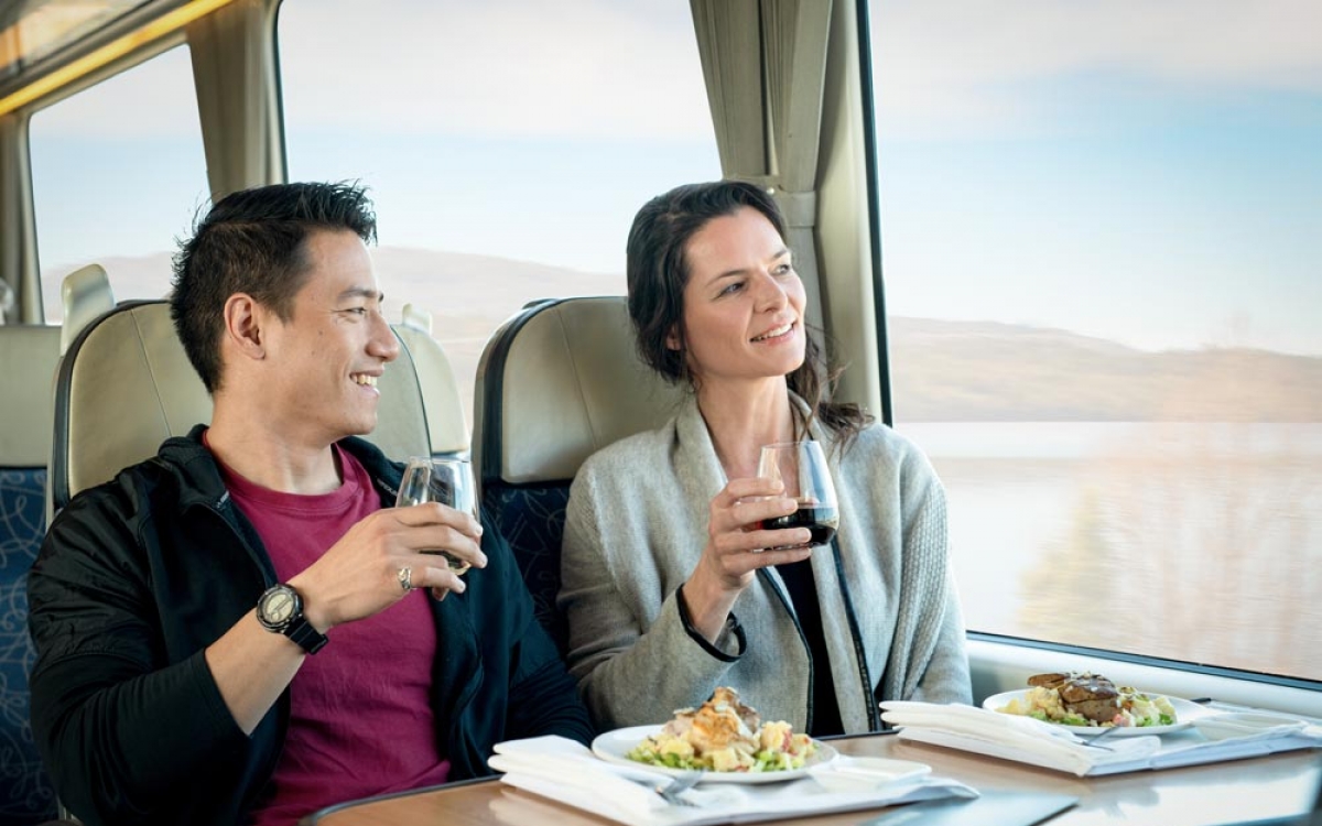 Scenic Plus Carriage on the Tranz Alpine train in New Zealand