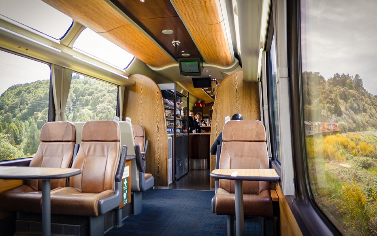 cafe on the Tranz Alpine train in New Zealand