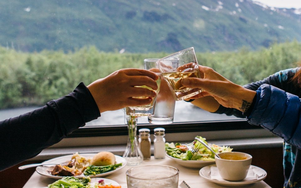 Cheers on the Alaska Railroad