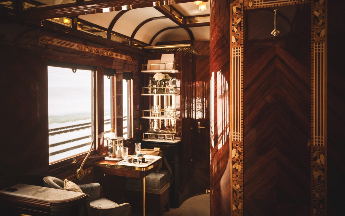 inside view of the Paris, grand suite cabin onboard the VSOE