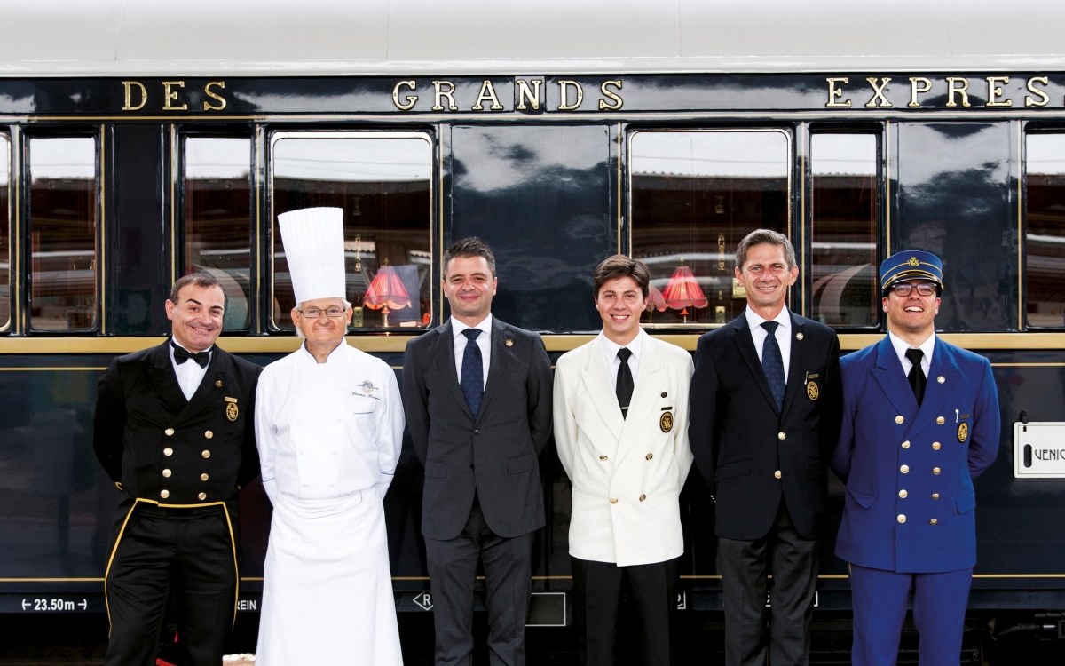stewards and staff onboard the Venice Simplon-Orient-Express stewards and staff onboard the Venice Simplon-Orient-Express