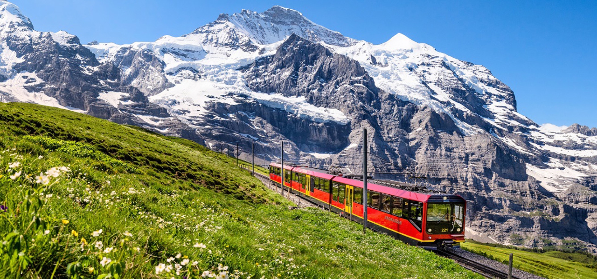 Jungfrau Railway with Mountain Backdrop