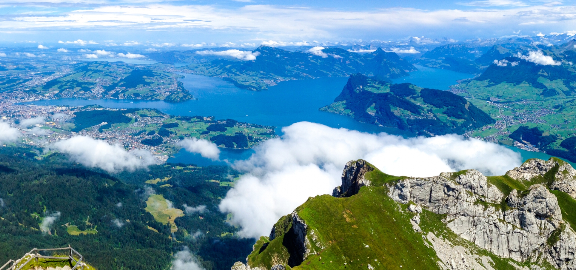 Panoramic View of Lucerne, Switzerland from Mount Pilatus