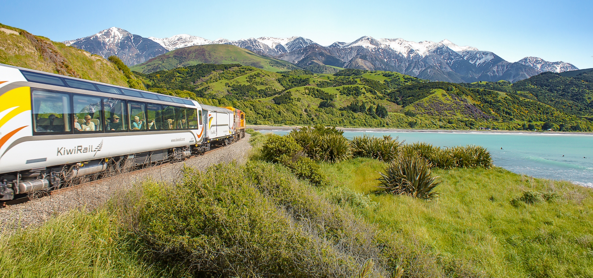 Coastal Pacific train North of Hapuku