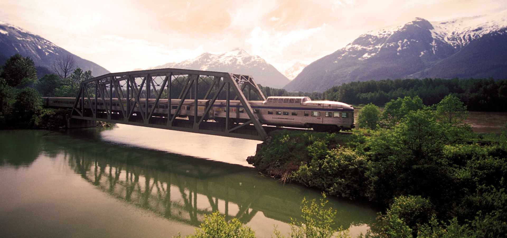 VIA-Rail the canadian over a bridge