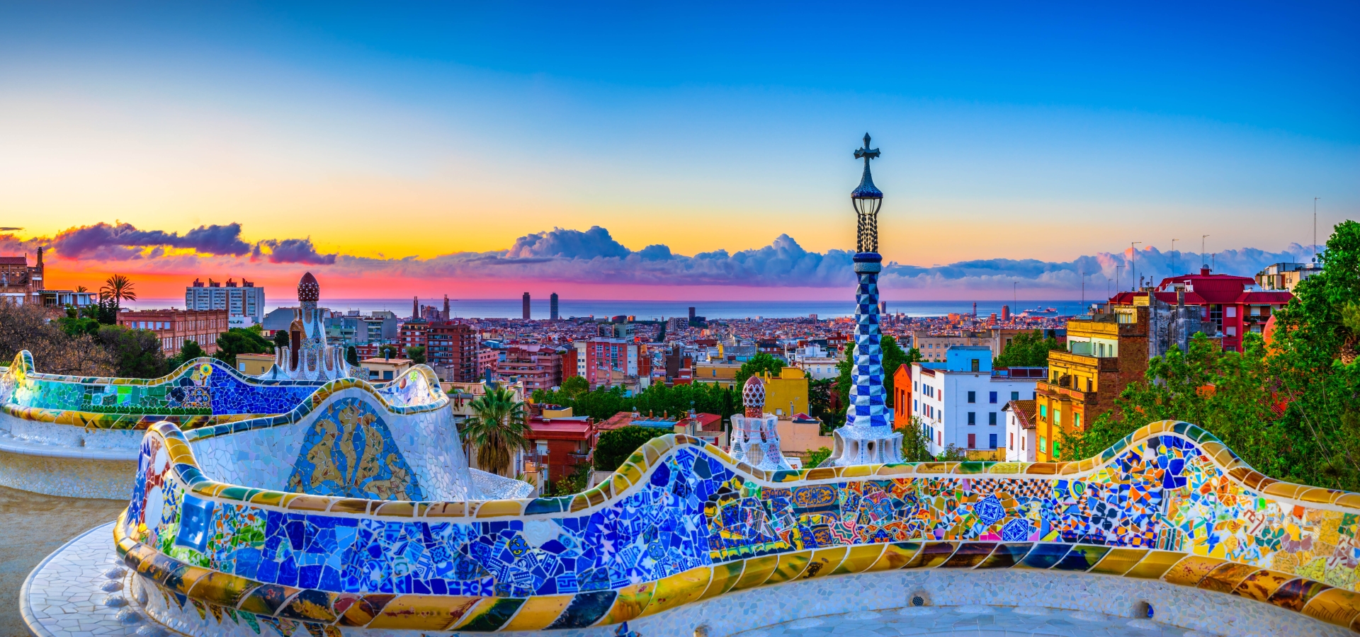 park guell in barcelona spain