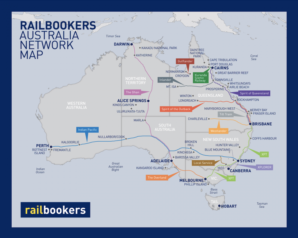 Railbookers Australia Network Map